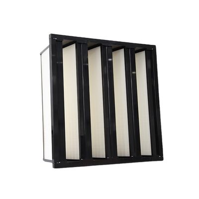 Aktywny węgiel V Bank Laminar Flow Filter powietrza H13 H14 HEPA Mini Pleated dla czystych pokoi