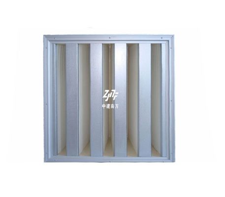 Zgalwanizowany stalowy ram V Bank HEPA Filter, 0,3um HEPA Filtr powietrza H13 Wysoka pojemność pyłu