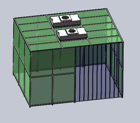 Wysokiej wydajności Szkło PVC ściany czysty pokój stoiska podłogowa anty-statyczna pozytywne ciśnienie LED / UV oświetlenie