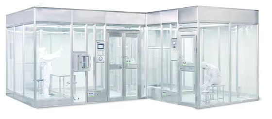 Modułowe pomieszczenie czyste z sufitem Ffu System filtracji klimatyzacji dla jednokierunkowego systemu przepływu powietrza Praca bez pyłu
